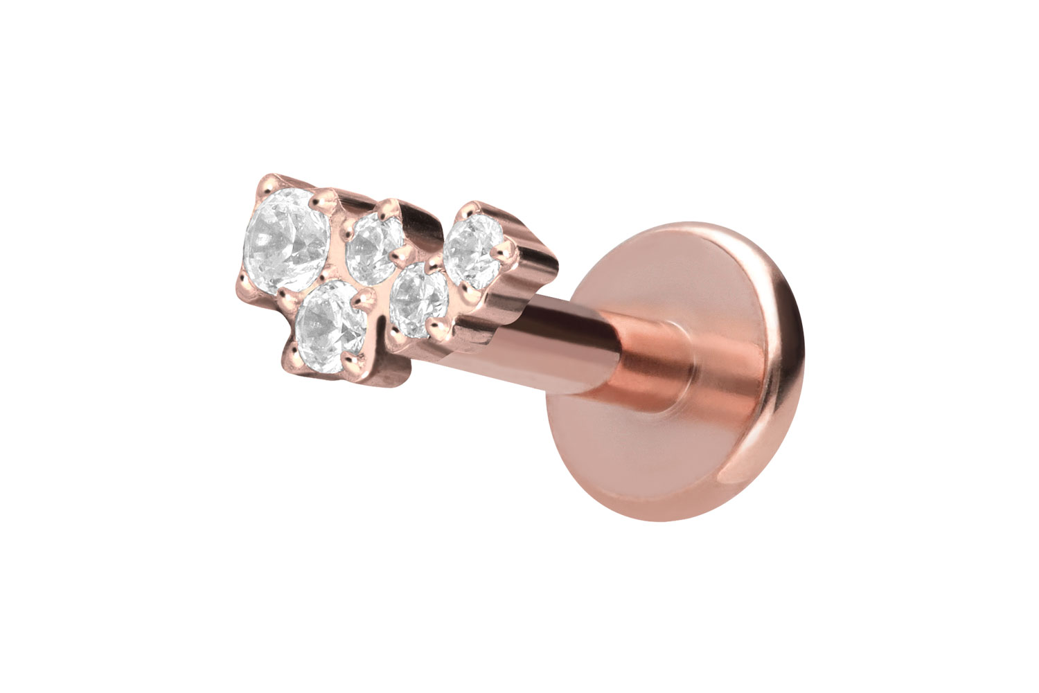 Titanium labret with internal thread CRYSTAL CLOUD