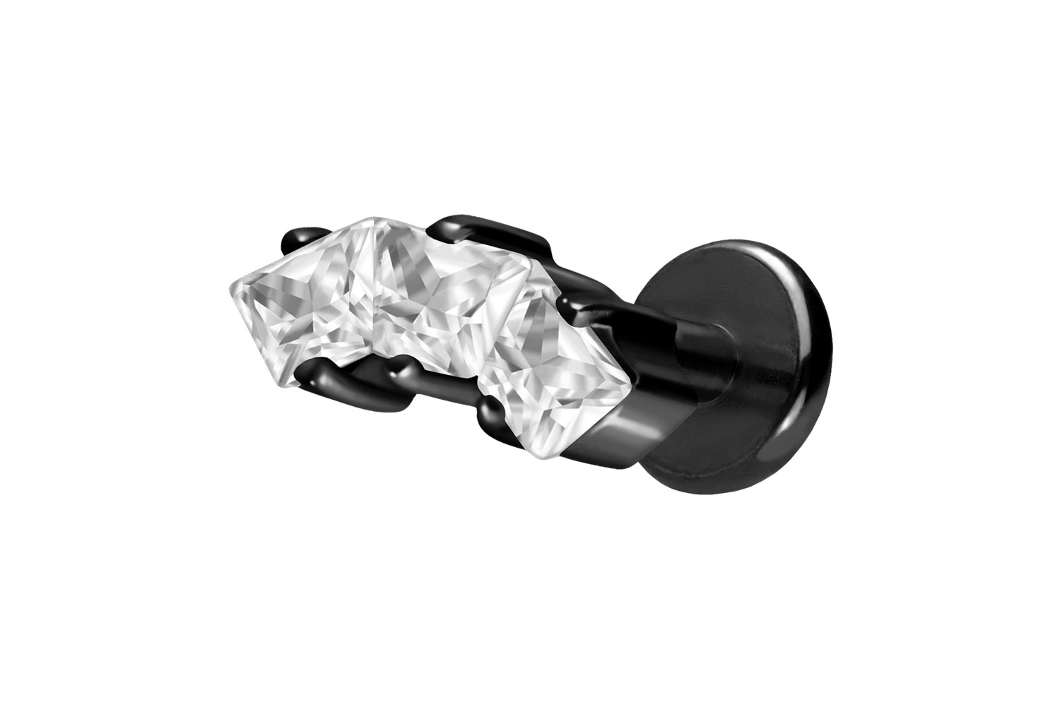 Titan Labret mit Push Fit EINGEFASSTE KRISTALLTRAPEZE