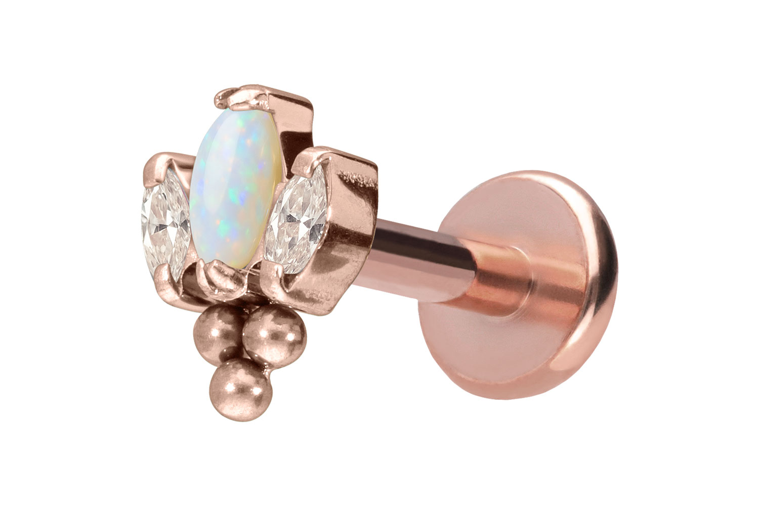 Titan Labret mit Push Fit LOTUSBLÜTE + 3 KUGELN