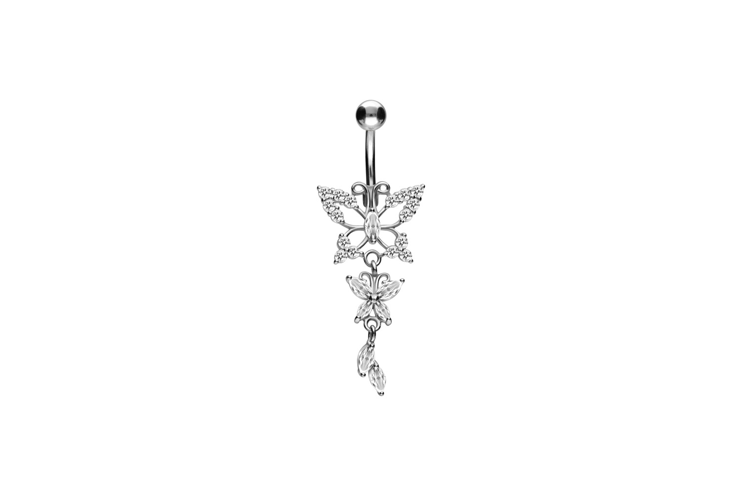 Titan Bananabell mit 925er Silber-Design SCHMETTERLING