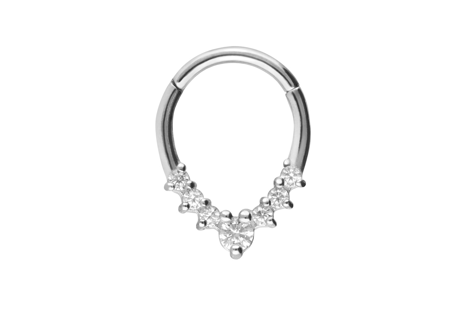 Chirurgenstahl Segmentring Clicker TROPFEN + 7 KRISTALLE