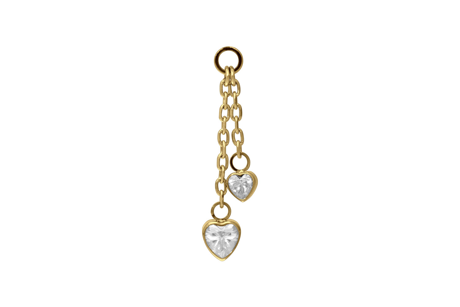 Titanium pendant for clickers 2 CRYSTAL HEARTS