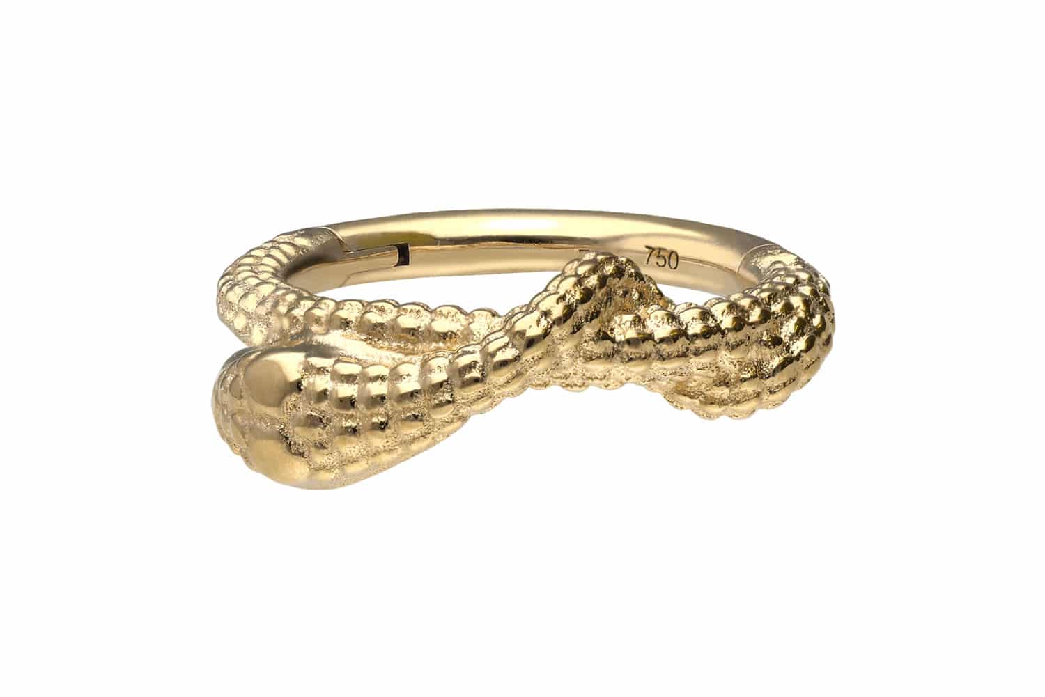 18 carat gold segment ring clicker SNAKE