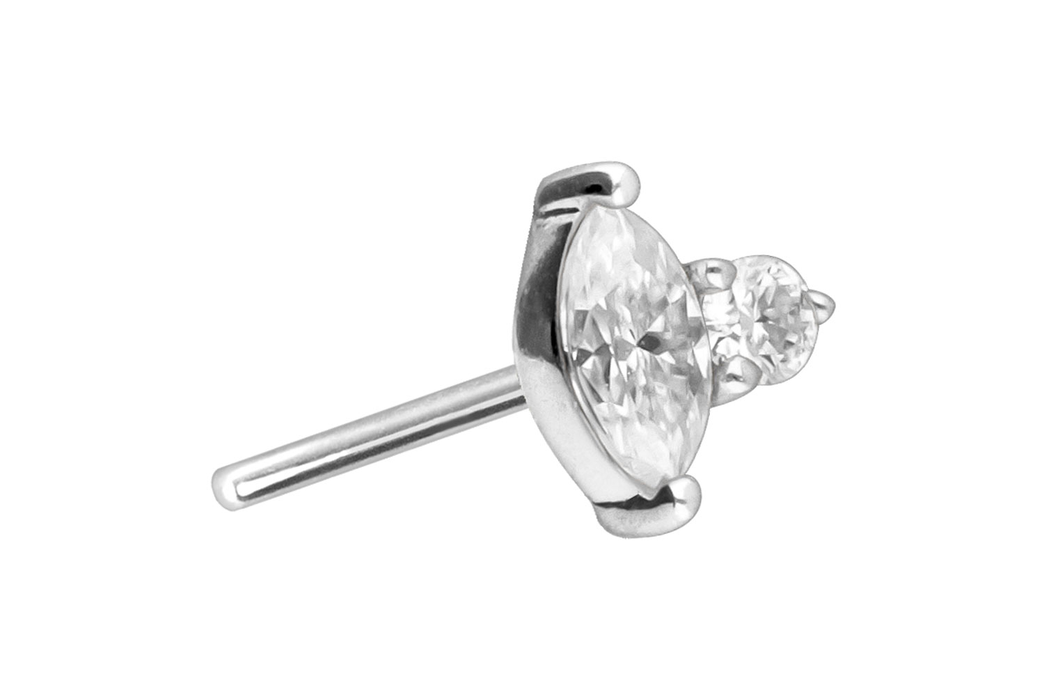 14 Karat Gold Aufsatz mit Titan Push Pin MOISSANIT-DESIGN