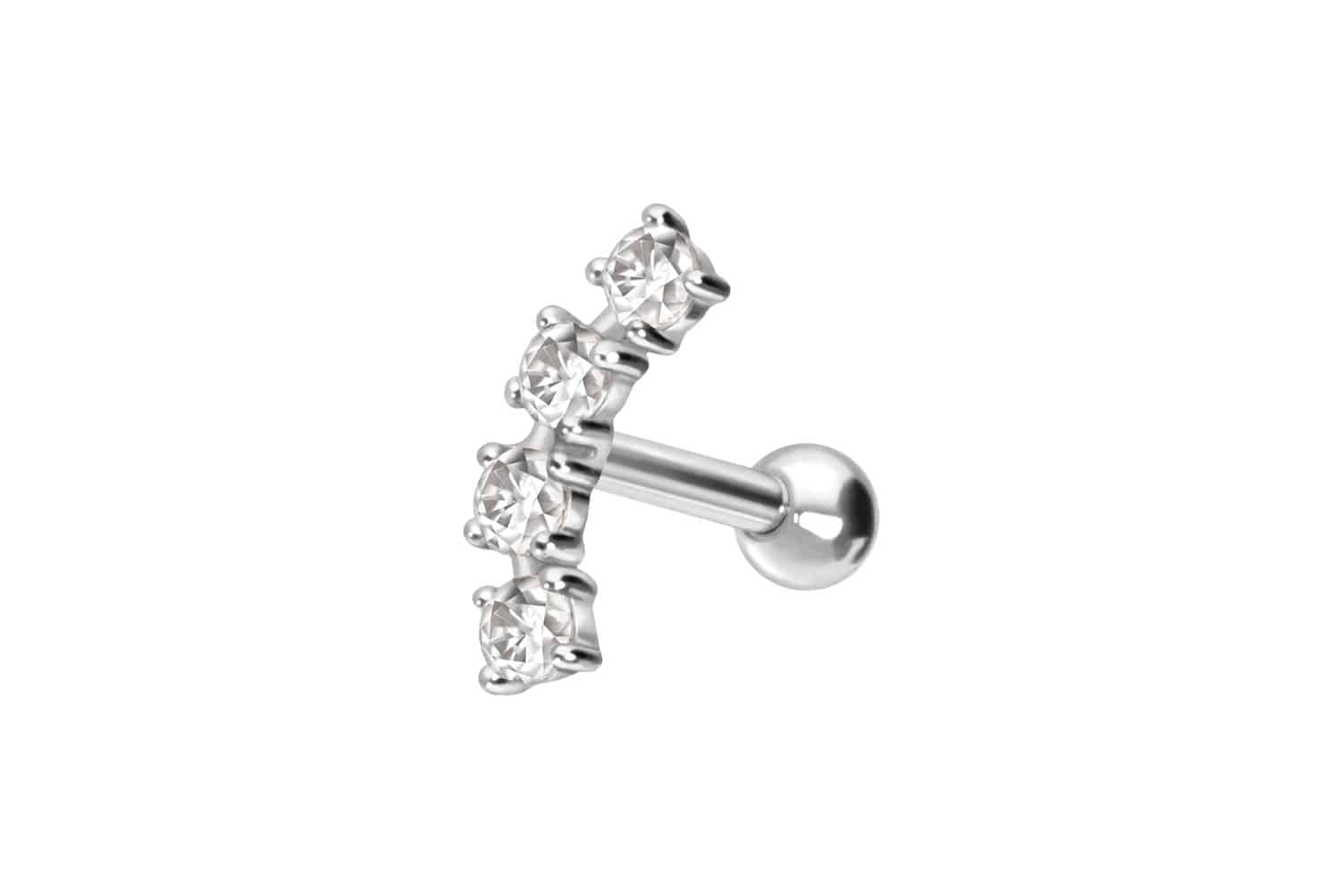 14/18 Karat Gold Ohrpiercing 4 EINGEFASSTE MOISSANITE