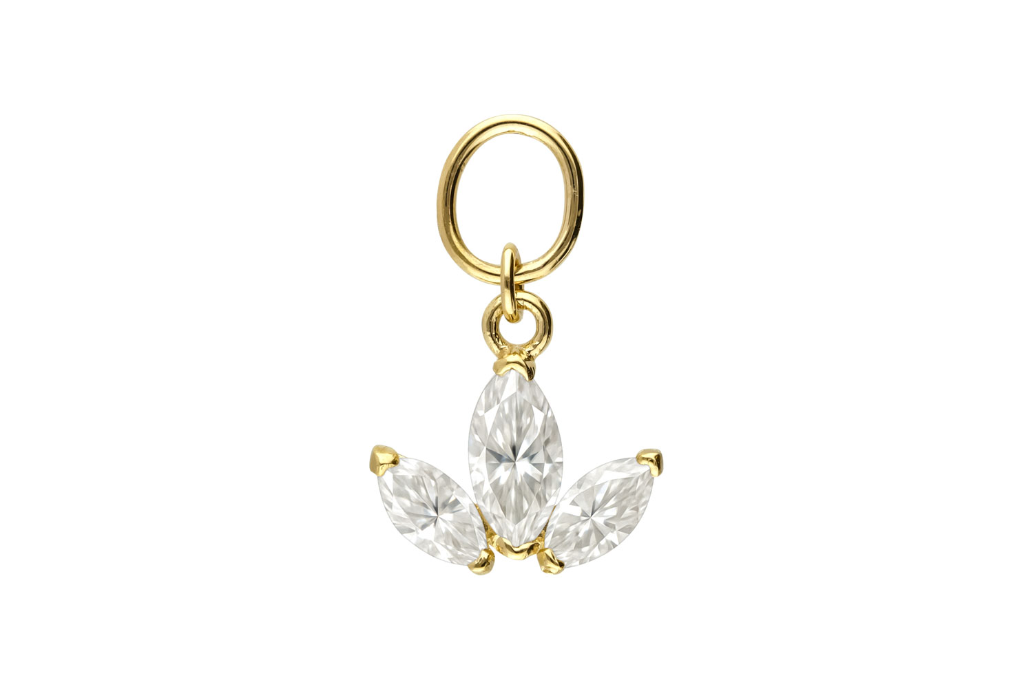 18 Karat Gold Anhänger für Clicker MOISSANIT-LOTUSBLÜTE