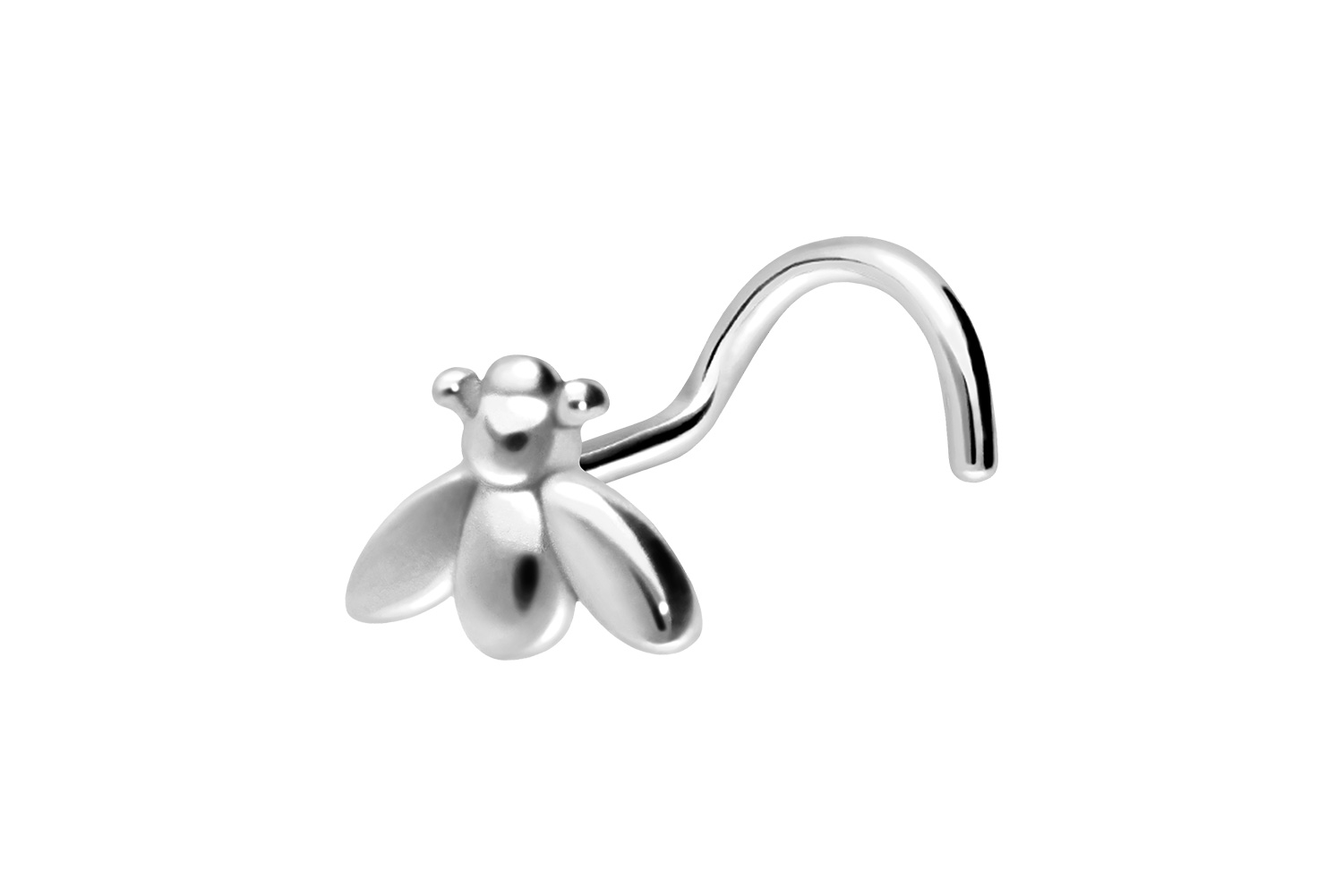 Surgical steel nose stud spiral BEE