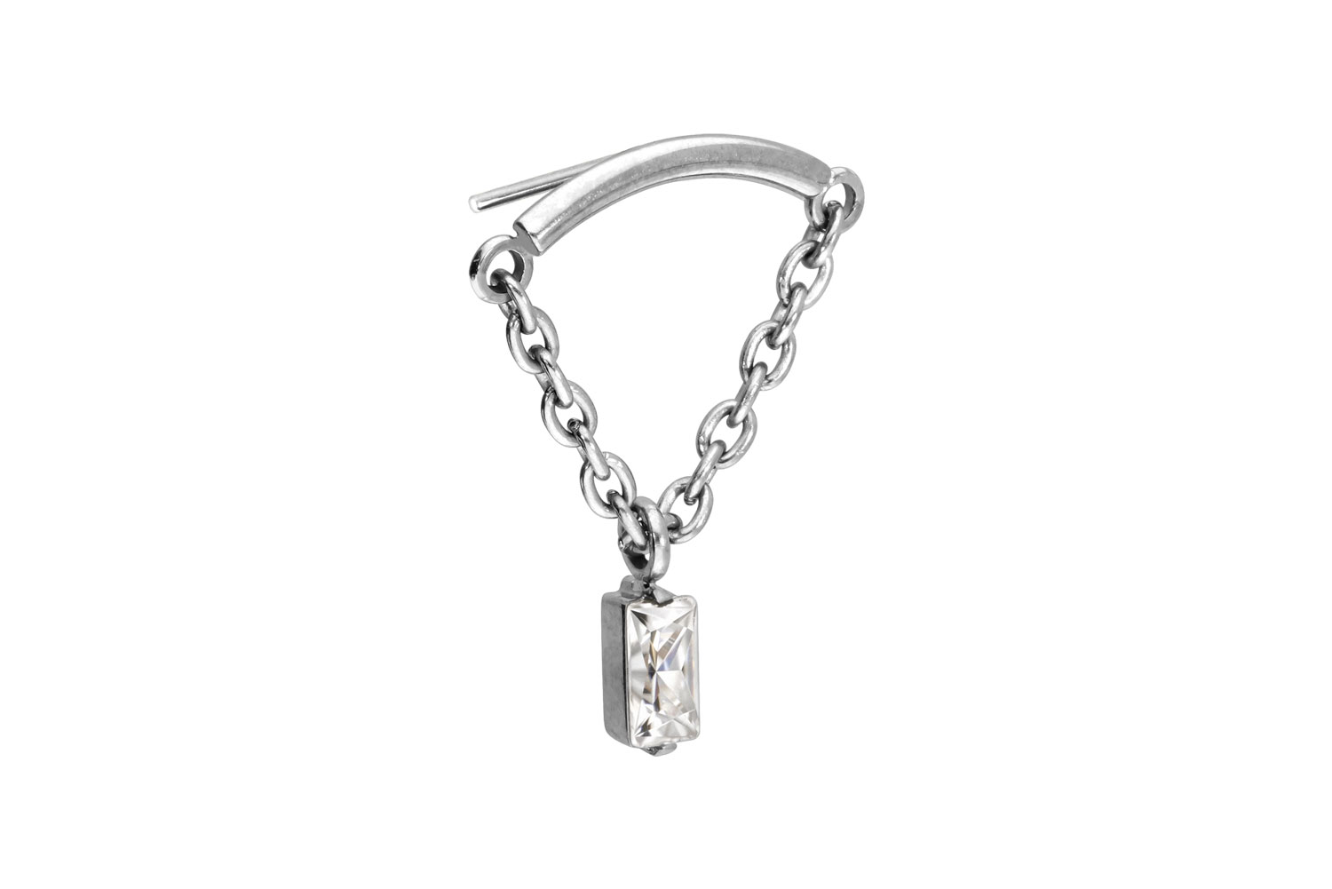Titan Aufsatz mit Push Pin BOGEN + KETTE + KRISTALLRECHTECK