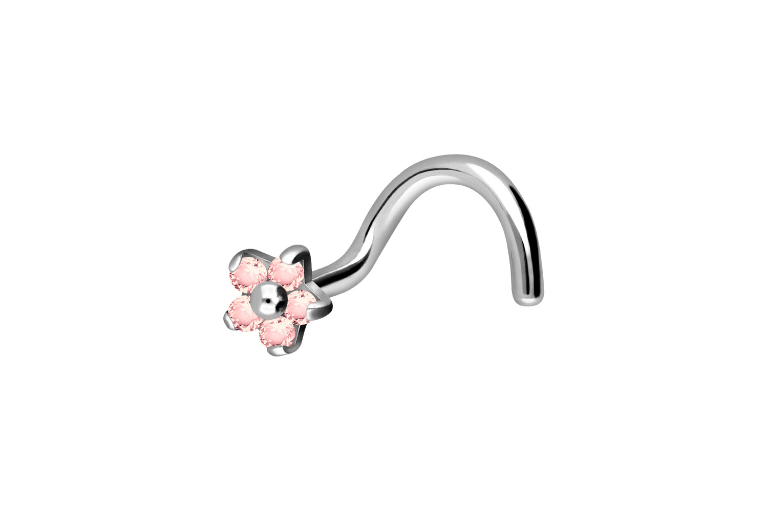 Titan Nasenstecker Spirale KRISTALLBLUME