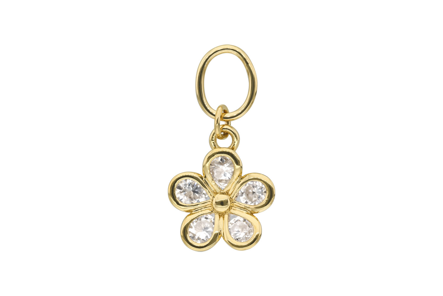 18 carat gold pendant for clickers MOISSANITE FLOWER