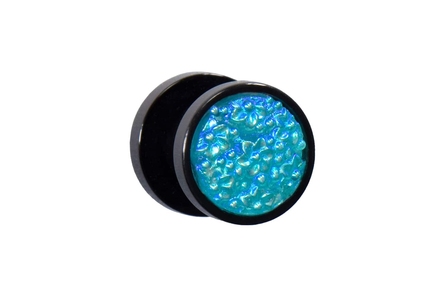 Acryl Plug schwarz BLUMEN ++SALE++