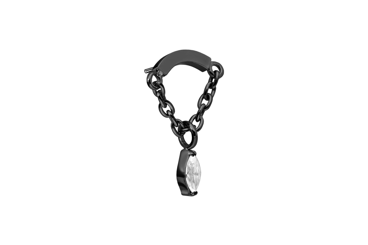 Titan Aufsatz mit Push Pin BOGEN + KETTE + KRISTALLTROPFEN