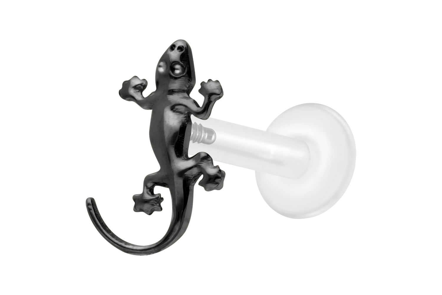PTFE Labret mit Innengewinde + Titan-Aufsatz GECKO