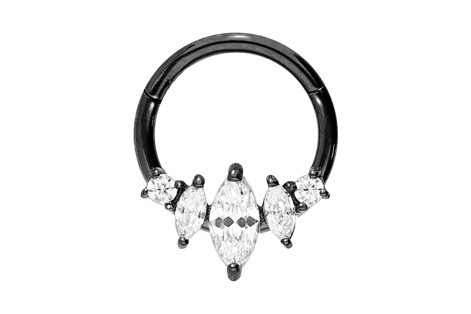 Chirurgenstahl Segmentring Clicker 5 KRISTALLE