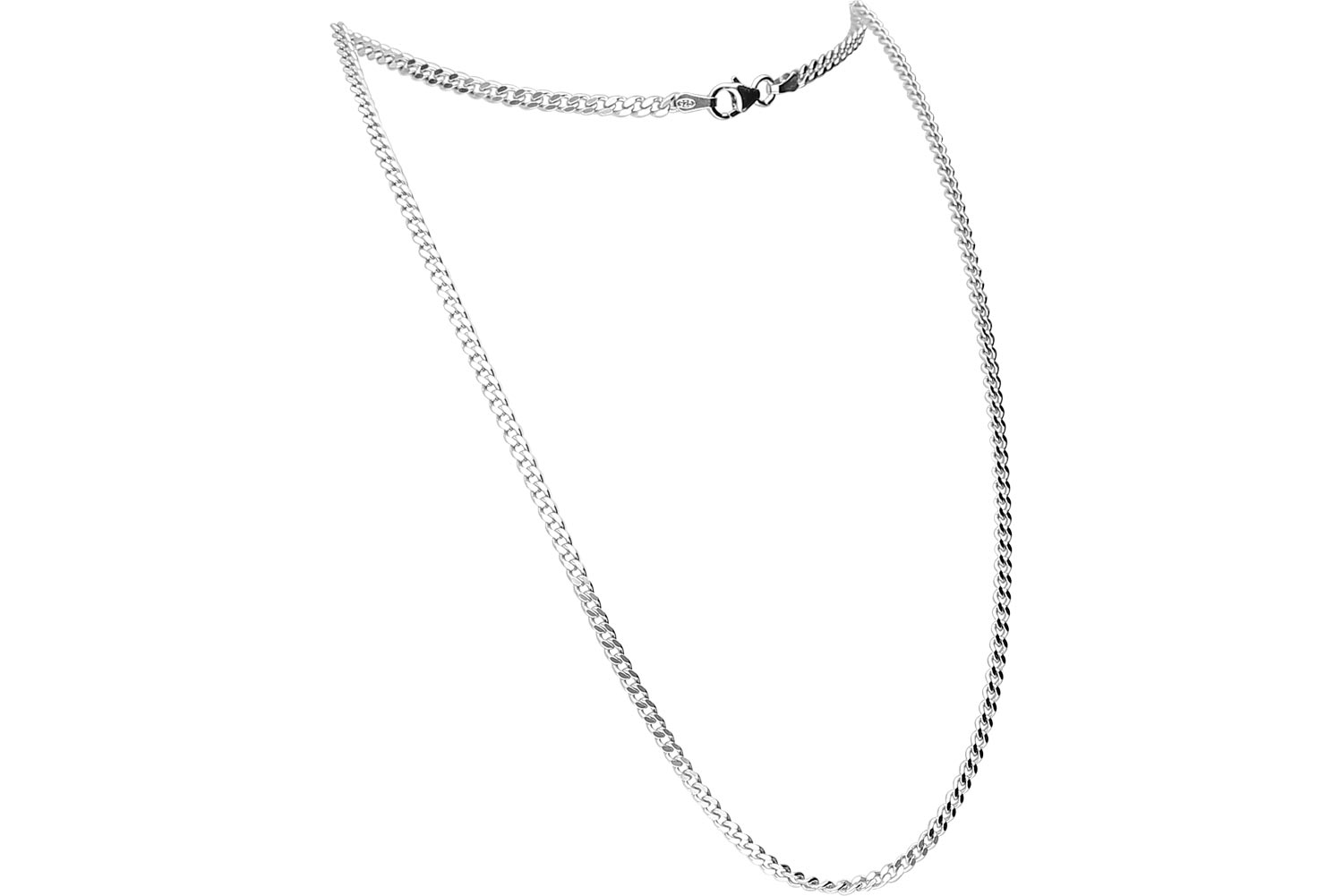 925 silver curb chain rhodium-plated
