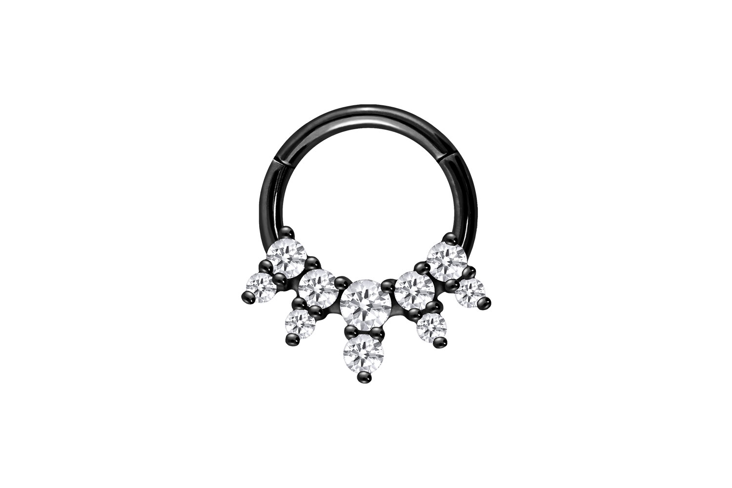 Chirurgenstahl Segmentring Clicker 10 EINGEFASSTE KRISTALLE