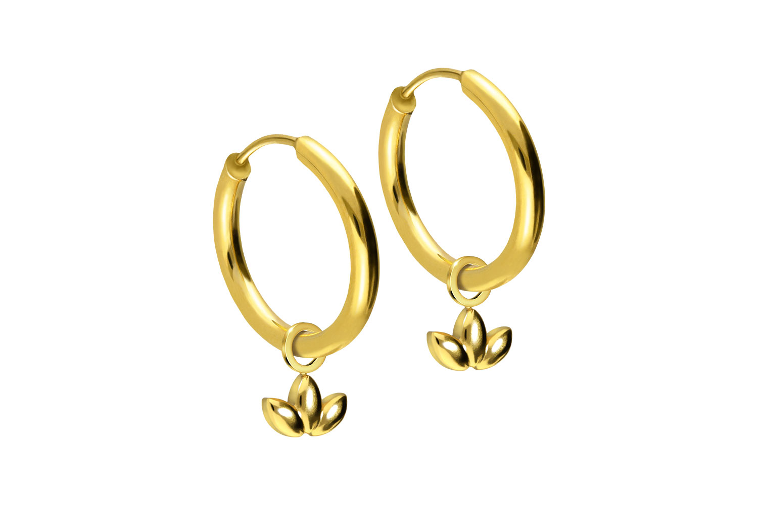 Surgical steel ear clicker creoles LOTUS BLOSSOM