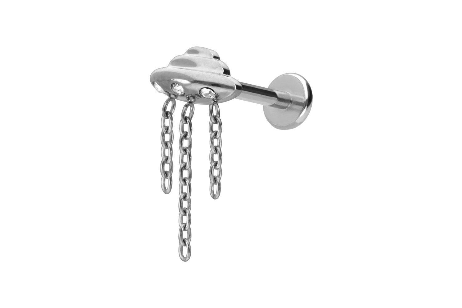 Titan Labret mit Push Fit UFO + KETTE + KRISTALLE