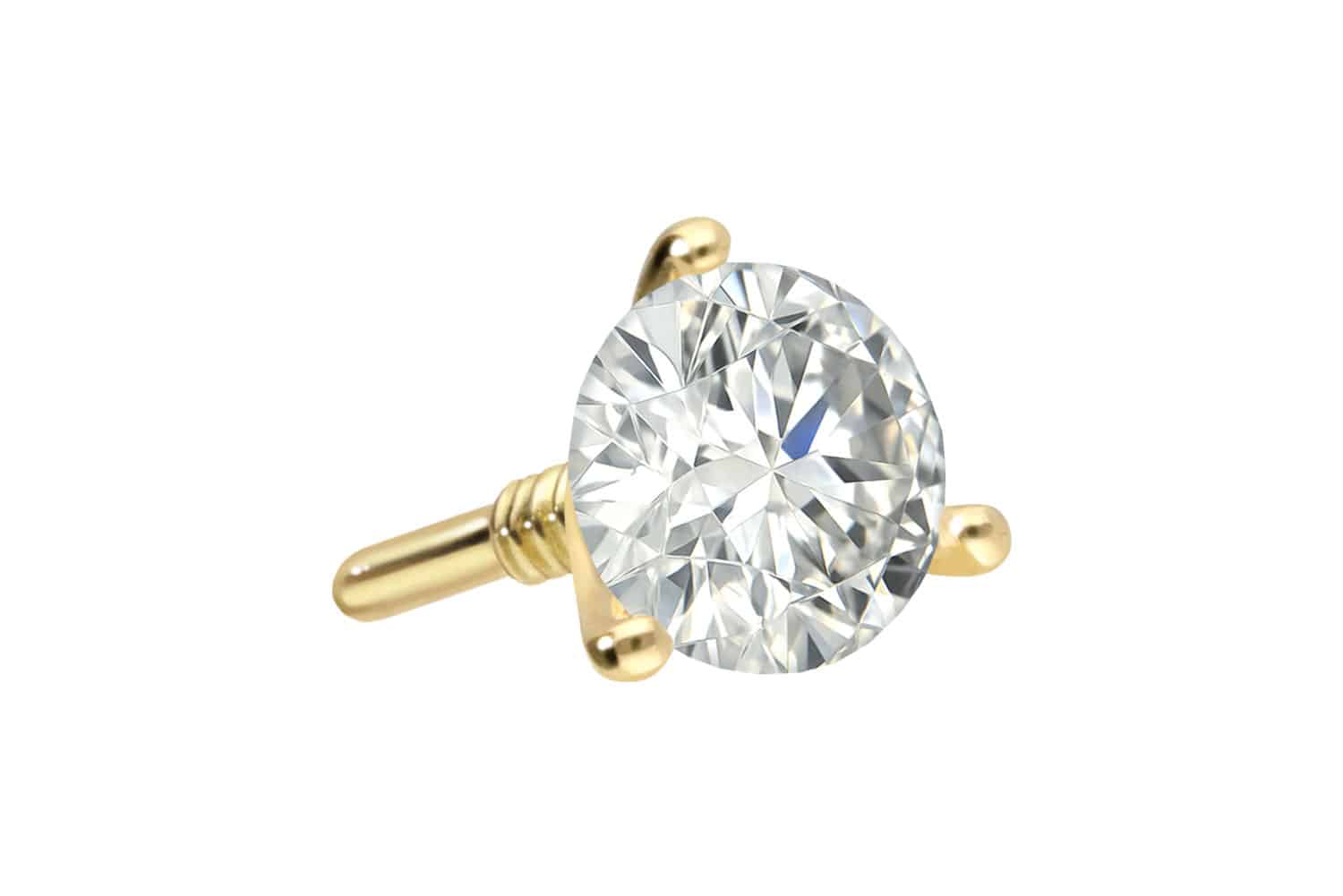 18 Karat Gold Schraubaufsatz mit Außengewinde DIAMANT