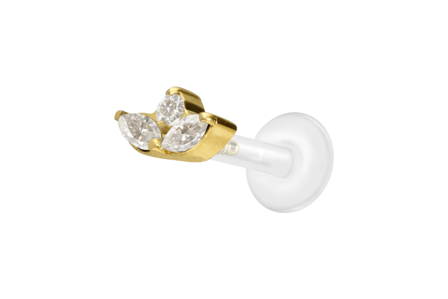 PTFE Labret mit Innengewinde + Titan-Aufsatz LOTUSBLÜTE