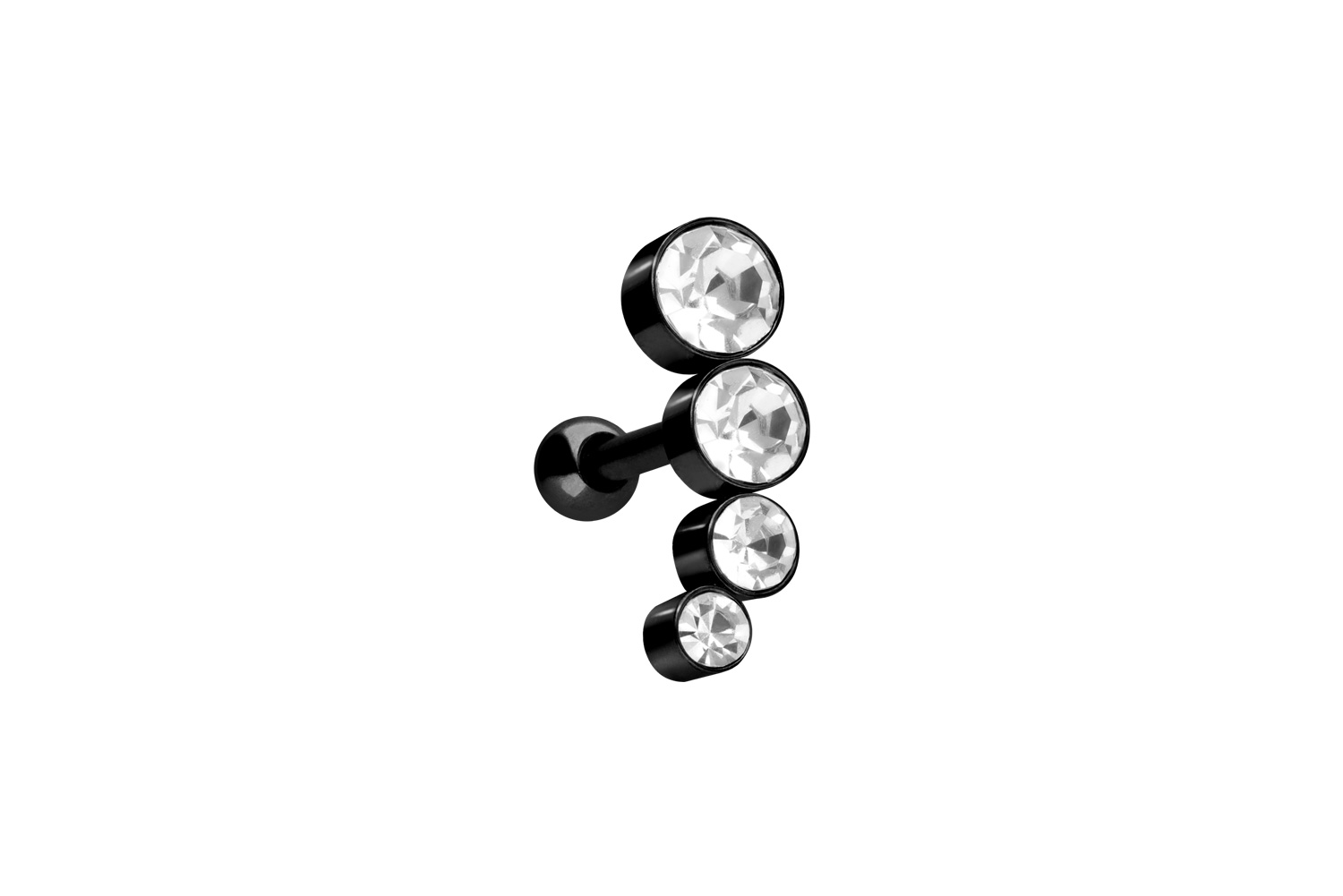 Chirurgenstahl Ohrpiercing 4 KRISTALLE