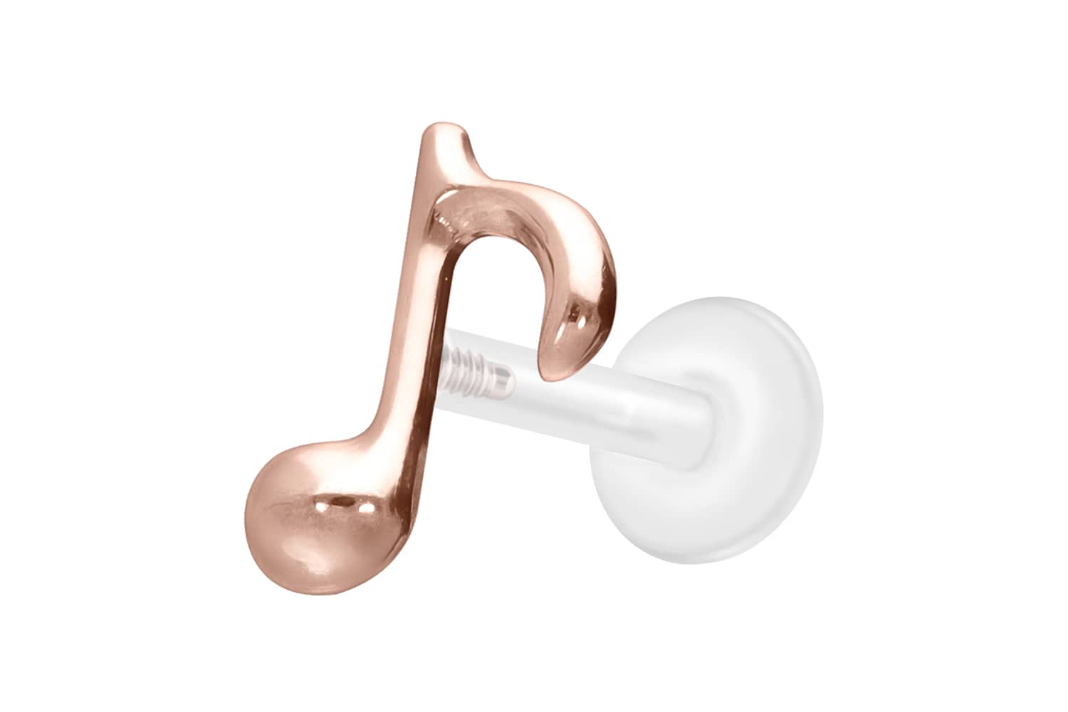 PTFE labret with internal thread + titanium attachment EIGHTH NOTE