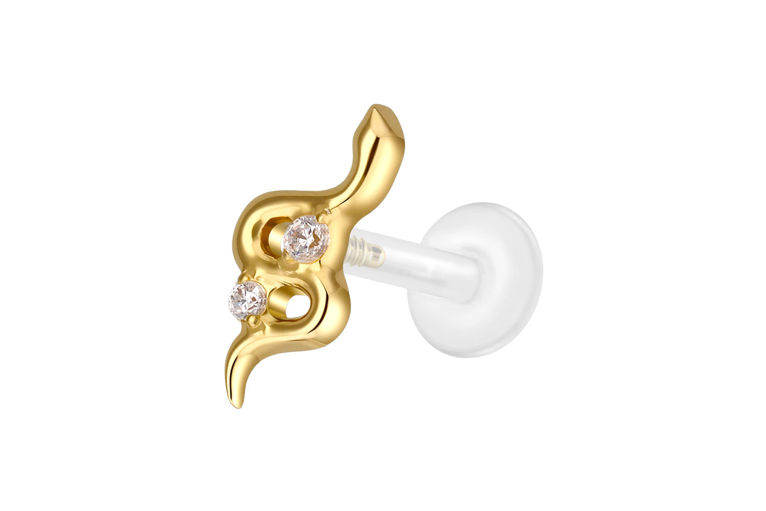 PTFE Labret mit Innengewinde + Titan-Aufsatz SCHLANGE