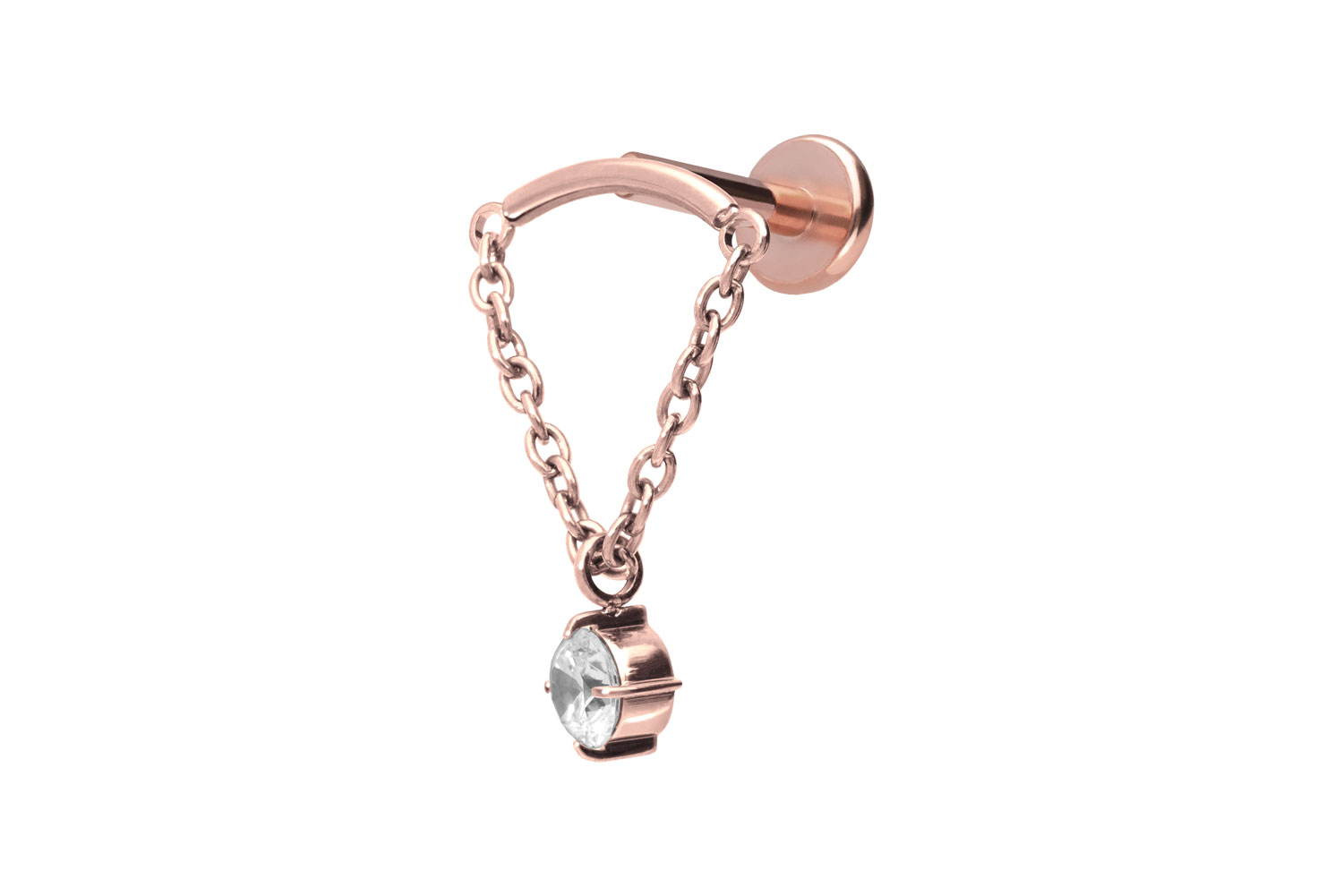 Titan Labret mit Push Fit BOGEN + KETTE + KRISTALL
