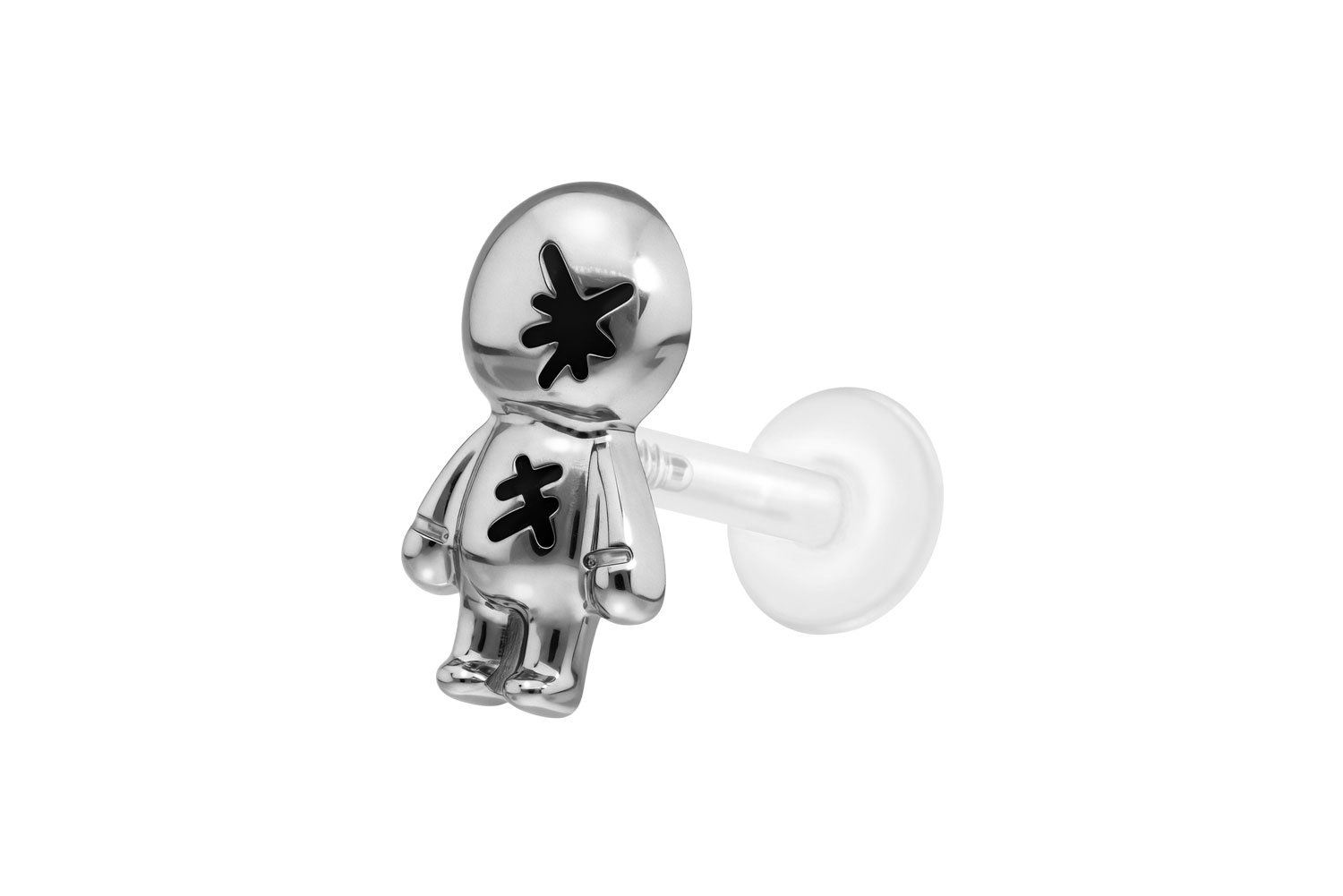 PTFE labret with internal thread + titanium attachment DOLL