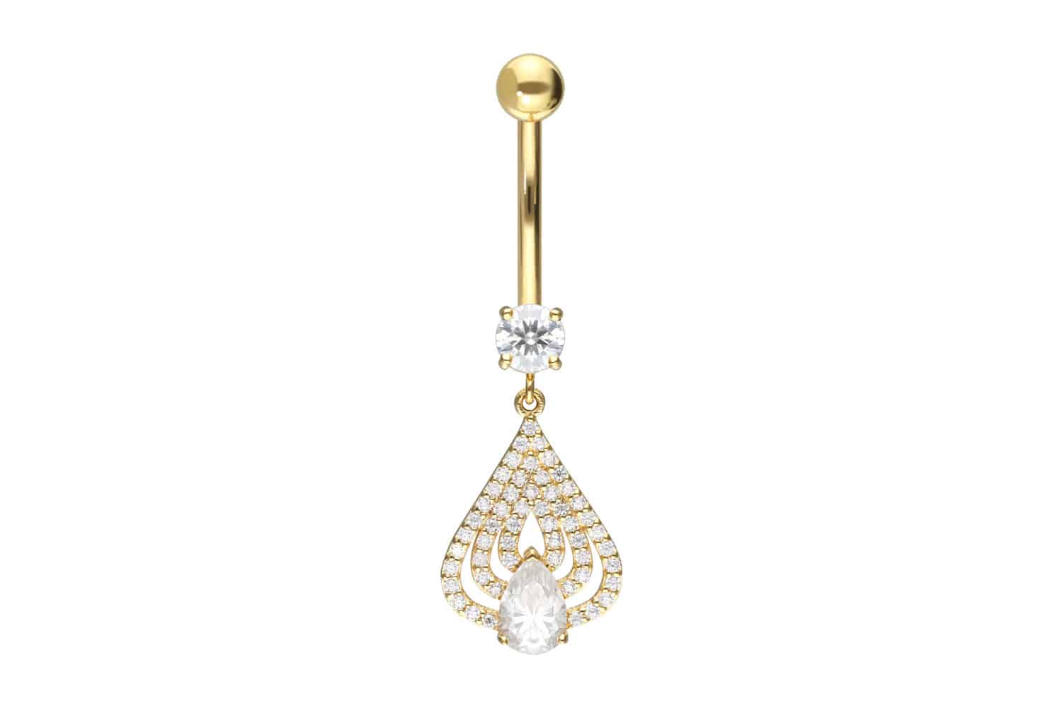 18 carat gold bananabell MOISSANITE PENDANT