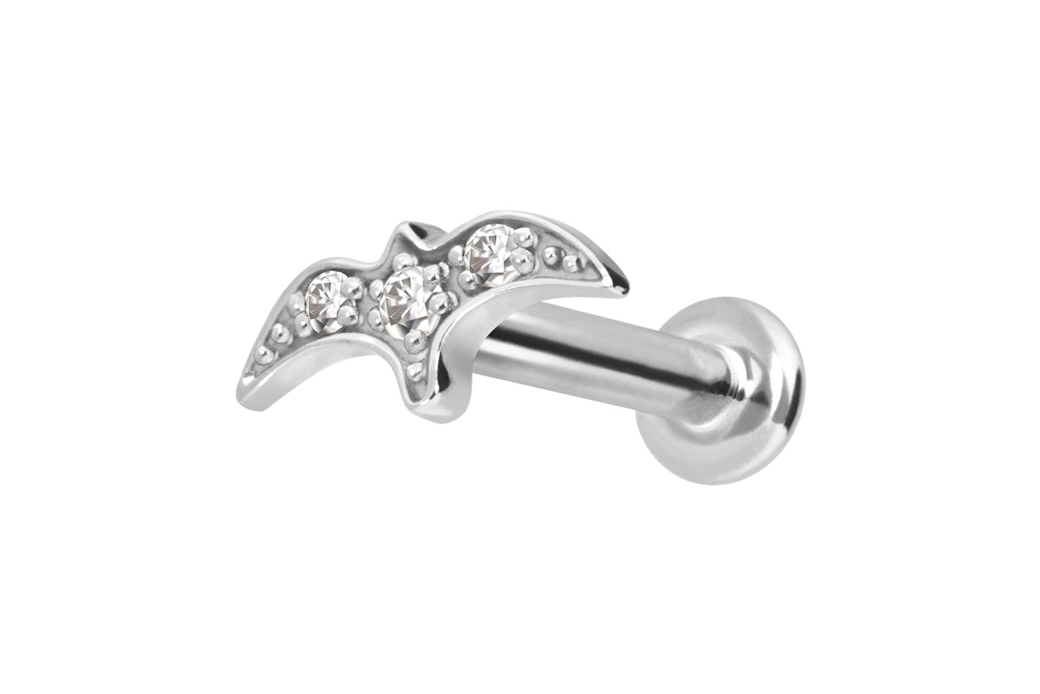 14 Karat Gold Labret mit Push Fit MOISSANIT-SCHWALBE