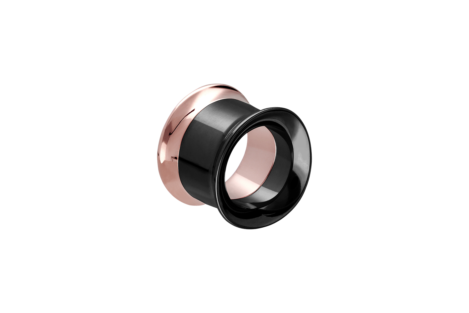 Surgical steel double flared tunnel black BICOLOR ++SALE++
