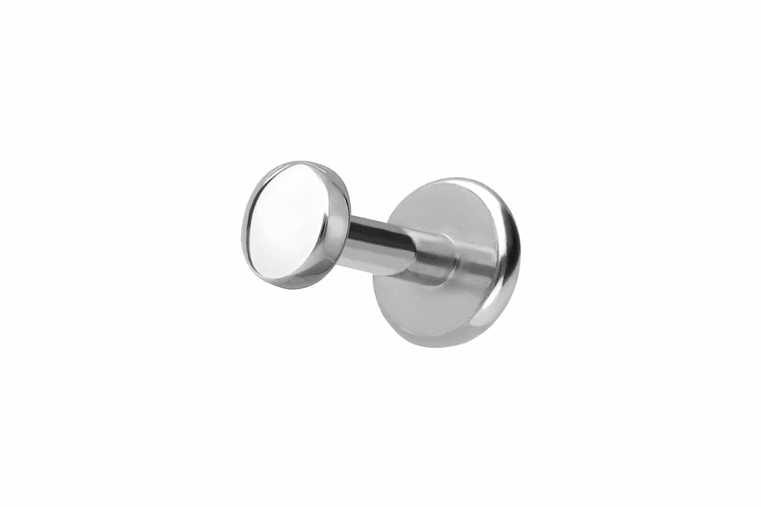 Titanium labret with internal thread + 925 silver attachment DISC
