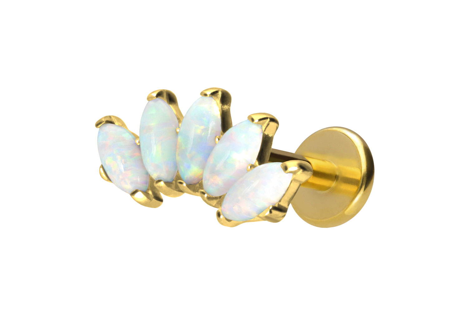 Titan Labret mit Innengewinde BOGEN + SYNTHETISCHE OPALE