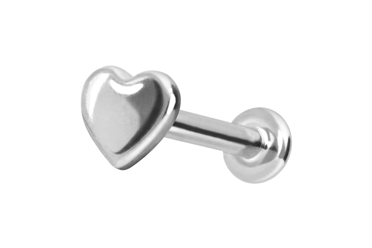 14 Karat Gold Labret mit Innengewinde HERZ