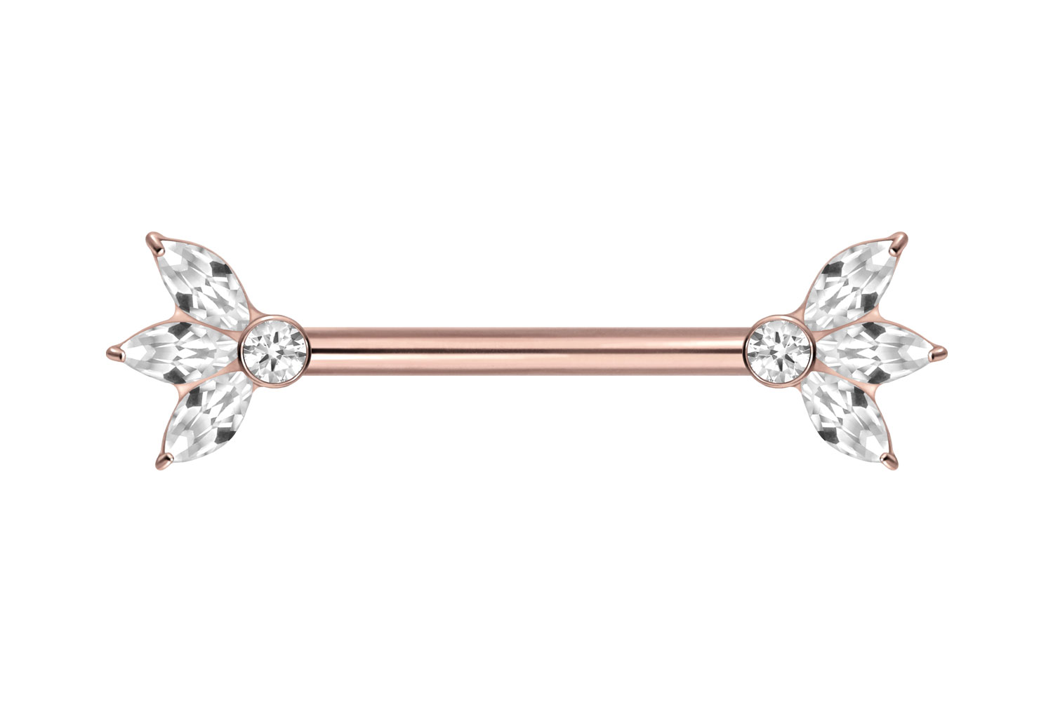 Titan Nippelpiercing mit Innengewinde LOTUSBLÜTE