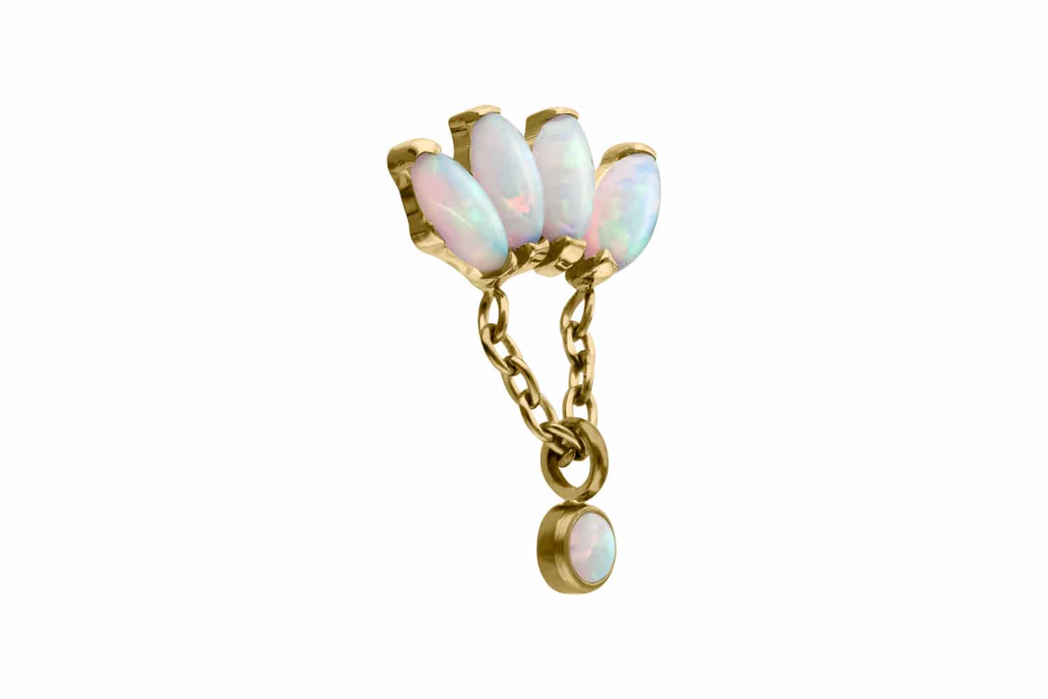 Titanium screw-in attachment with external thread LOTUS BLOSSOM + SYNTHETIC OPALS