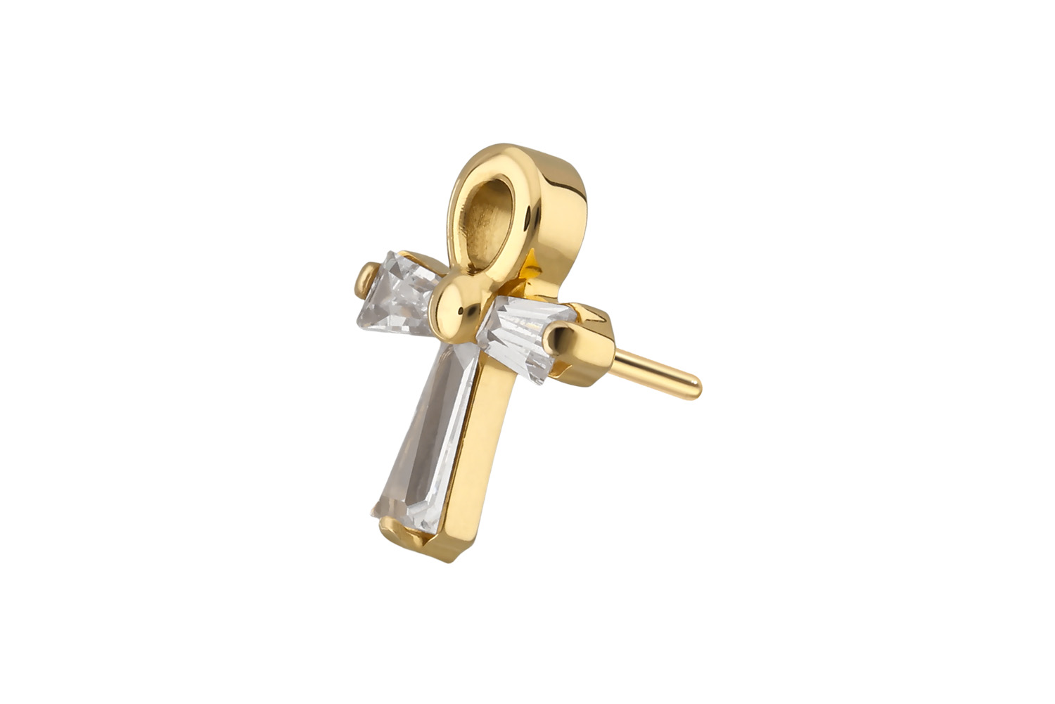 Titanium attachment with push pin CRYSTAL ANKH