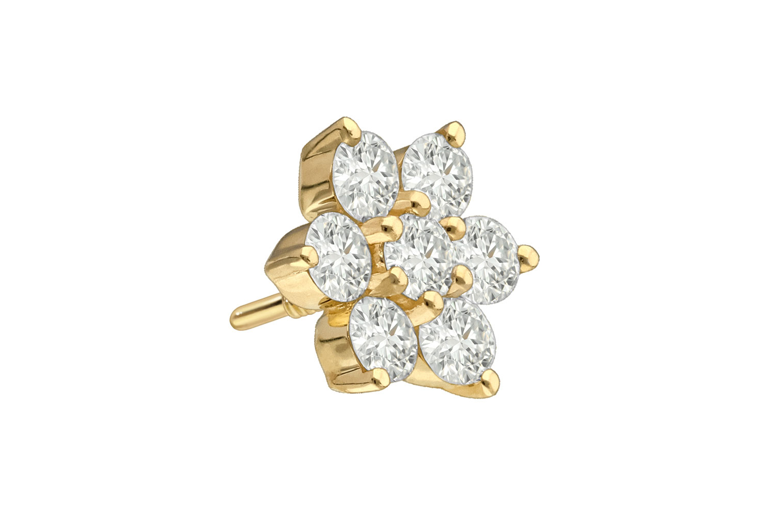 18 carat gold screw-in attachment with external thread DIAMOND FLOWER