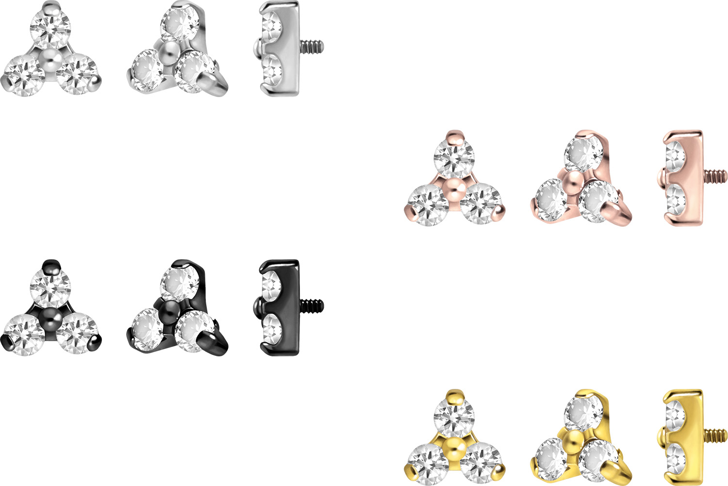 Titanium screw-in attachment with external thread CRYSTAL FLOWER