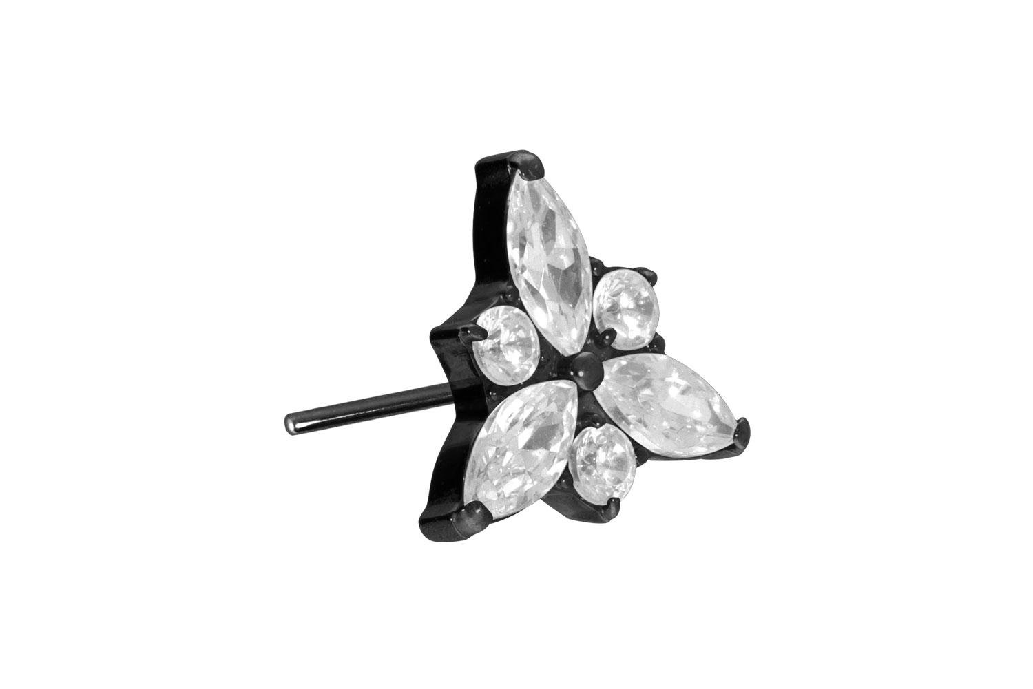 Titanium attachment with push pin CRYSTAL BLOSSOM