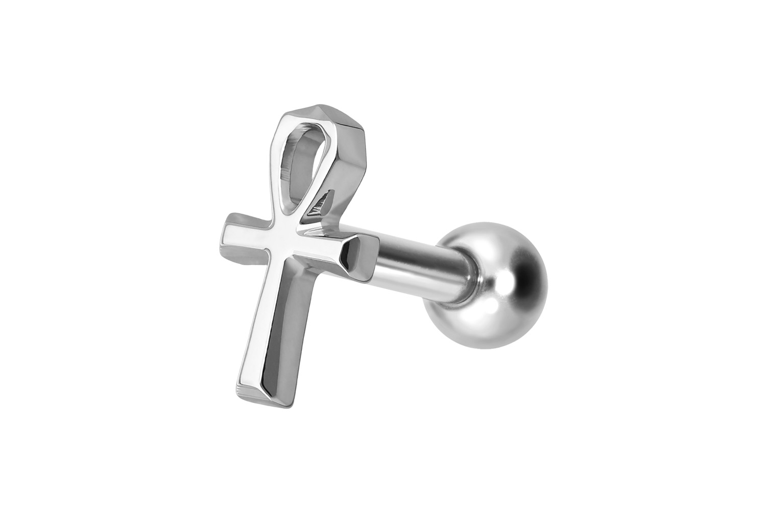 Titan Ohrpiercing mit Innengewinde ANKH
