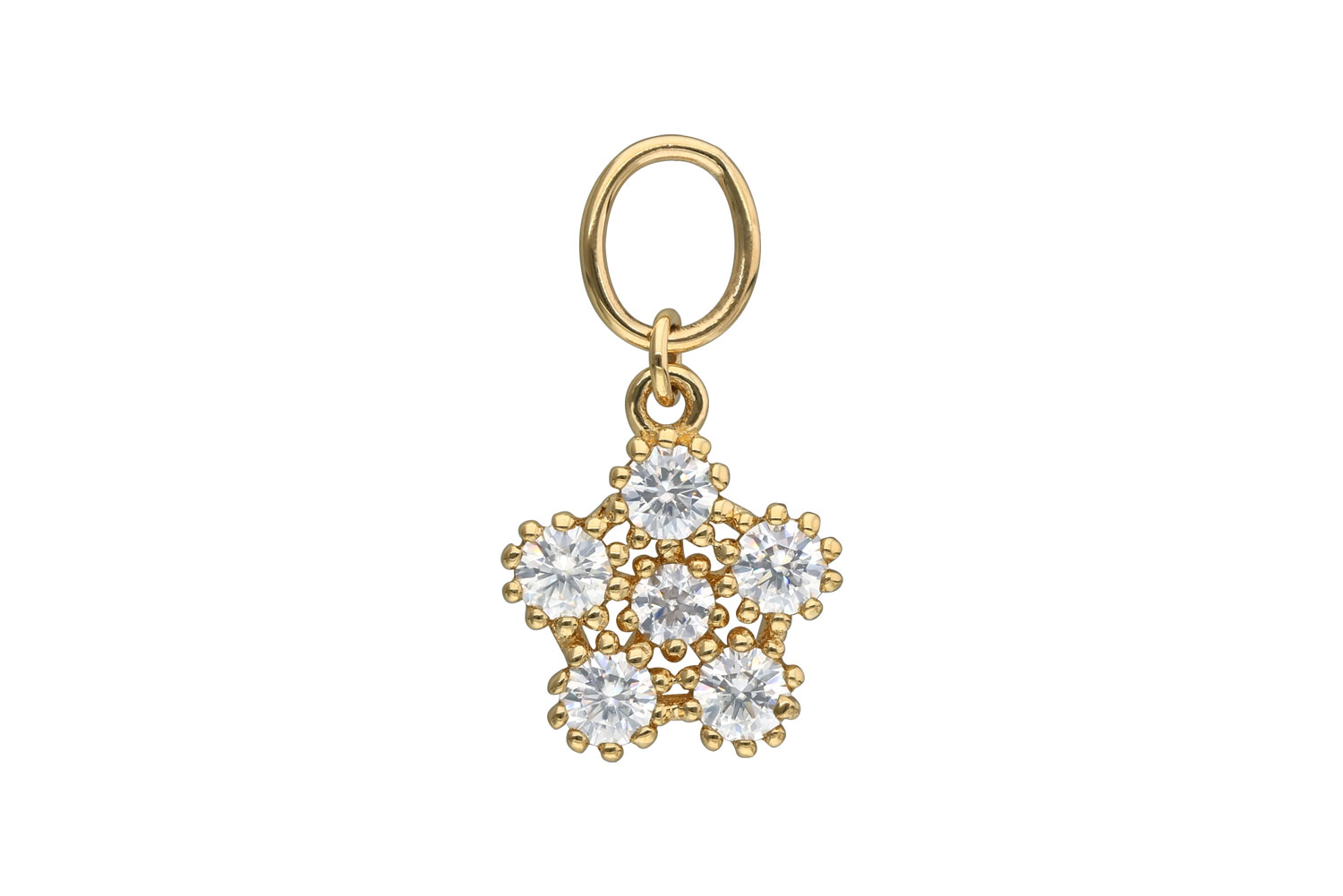 18 Karat Gold Anhänger für Clicker MOISSANIT-BLUME
