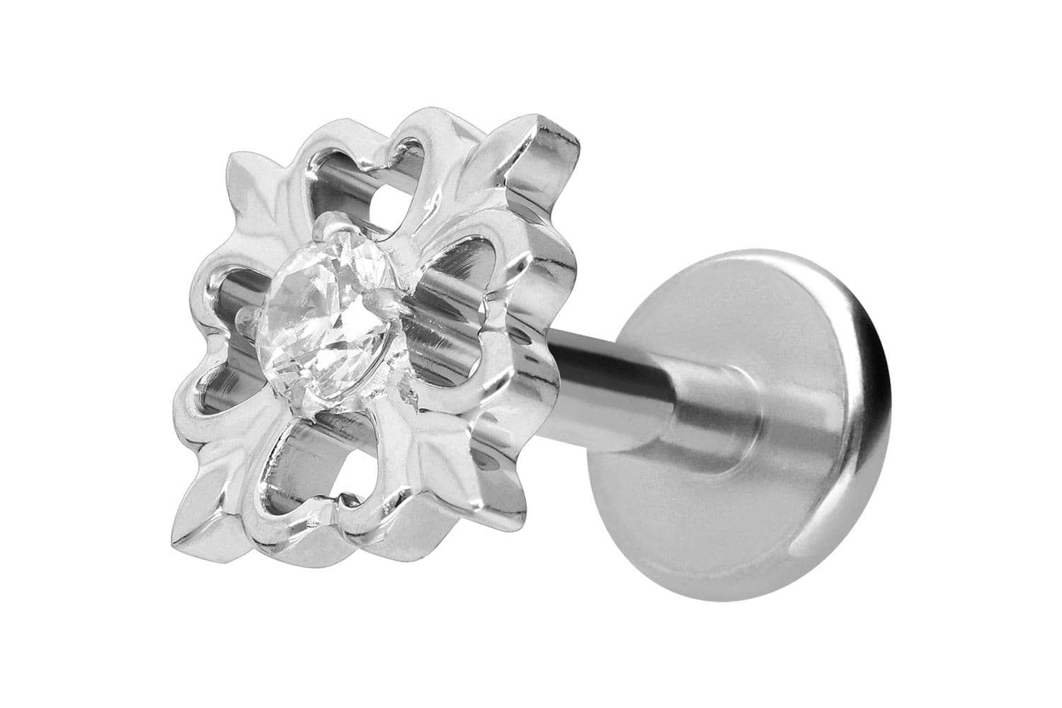 Titan Labret mit Innengewinde KLEEBLATT