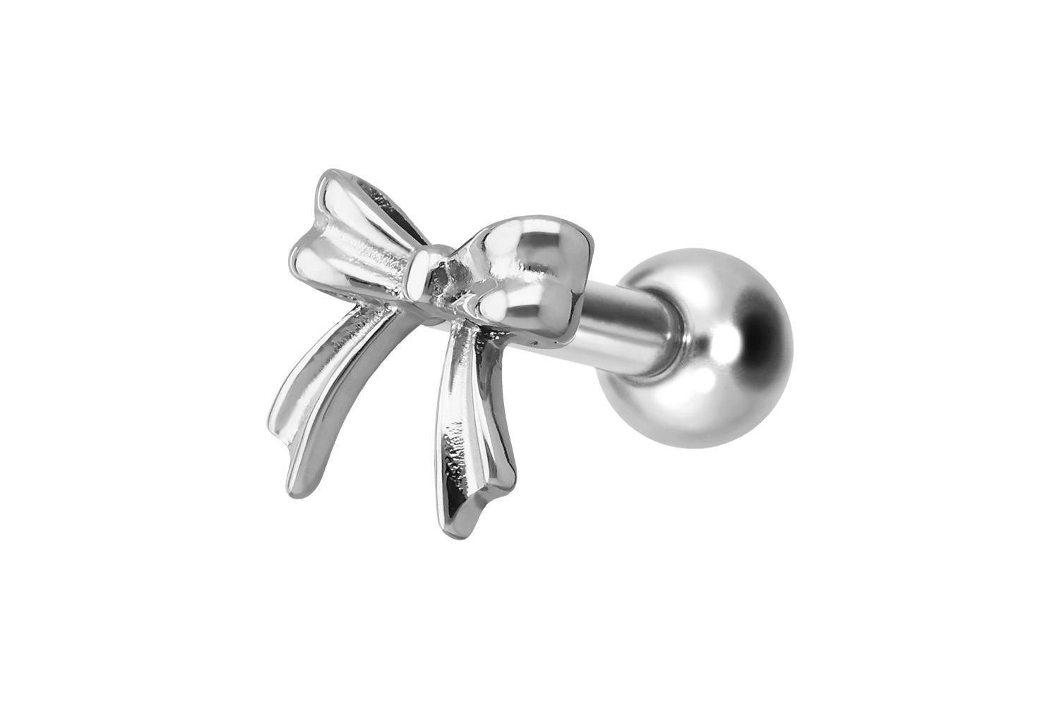 Titanium ear piercing with internal thread RIBBON