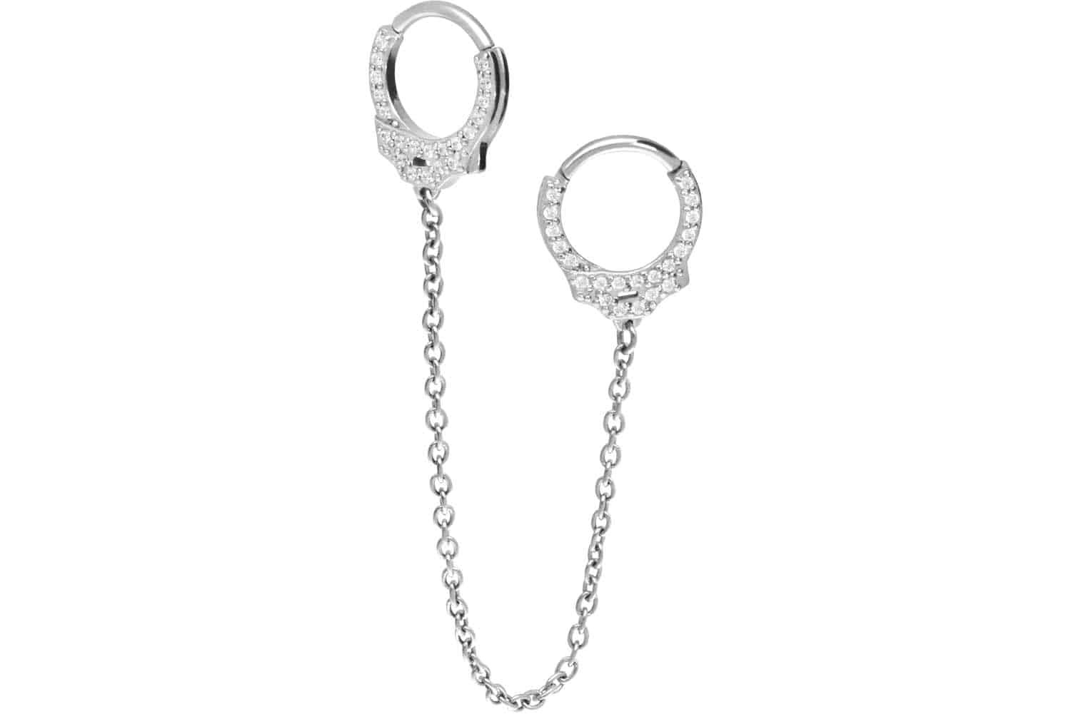 Chirurgenstahl Segmentring Clicker KRISTALLHANDSCHELLEN ++SALE++