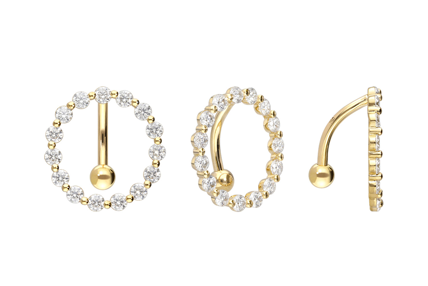 18 Karat Gold Bananabell MOISSANIT-RING