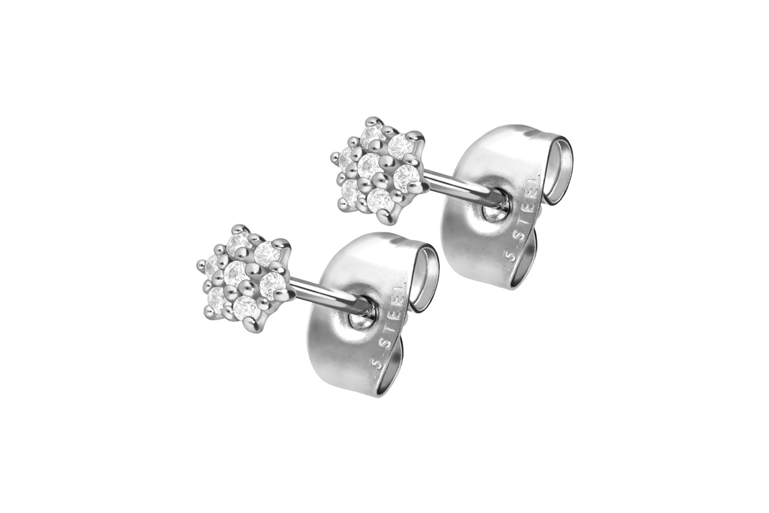 Chirurgenstahl Ohrstecker KRISTALLBLUME