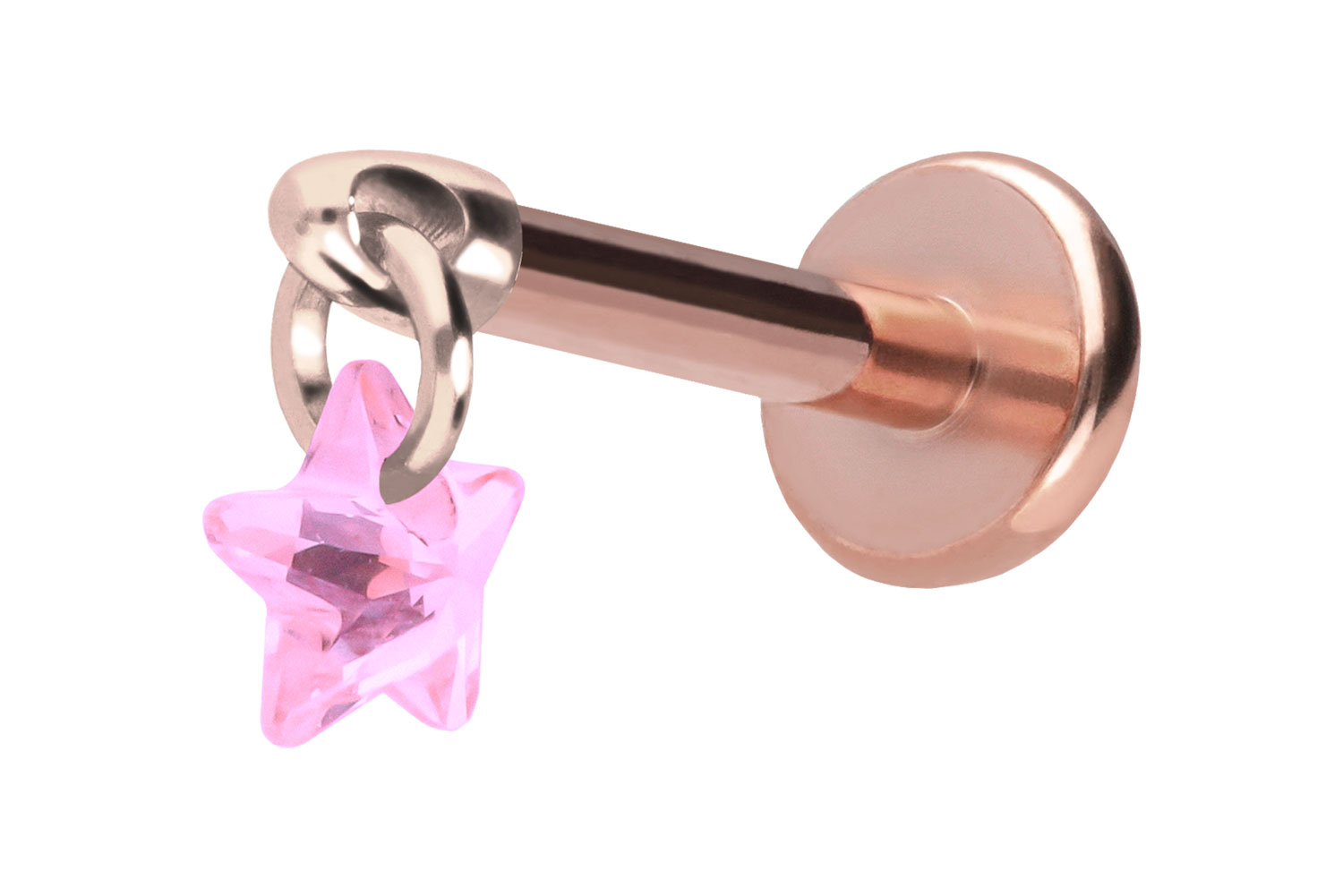 Titan Labret mit Push Fit KRISTALLSTERN