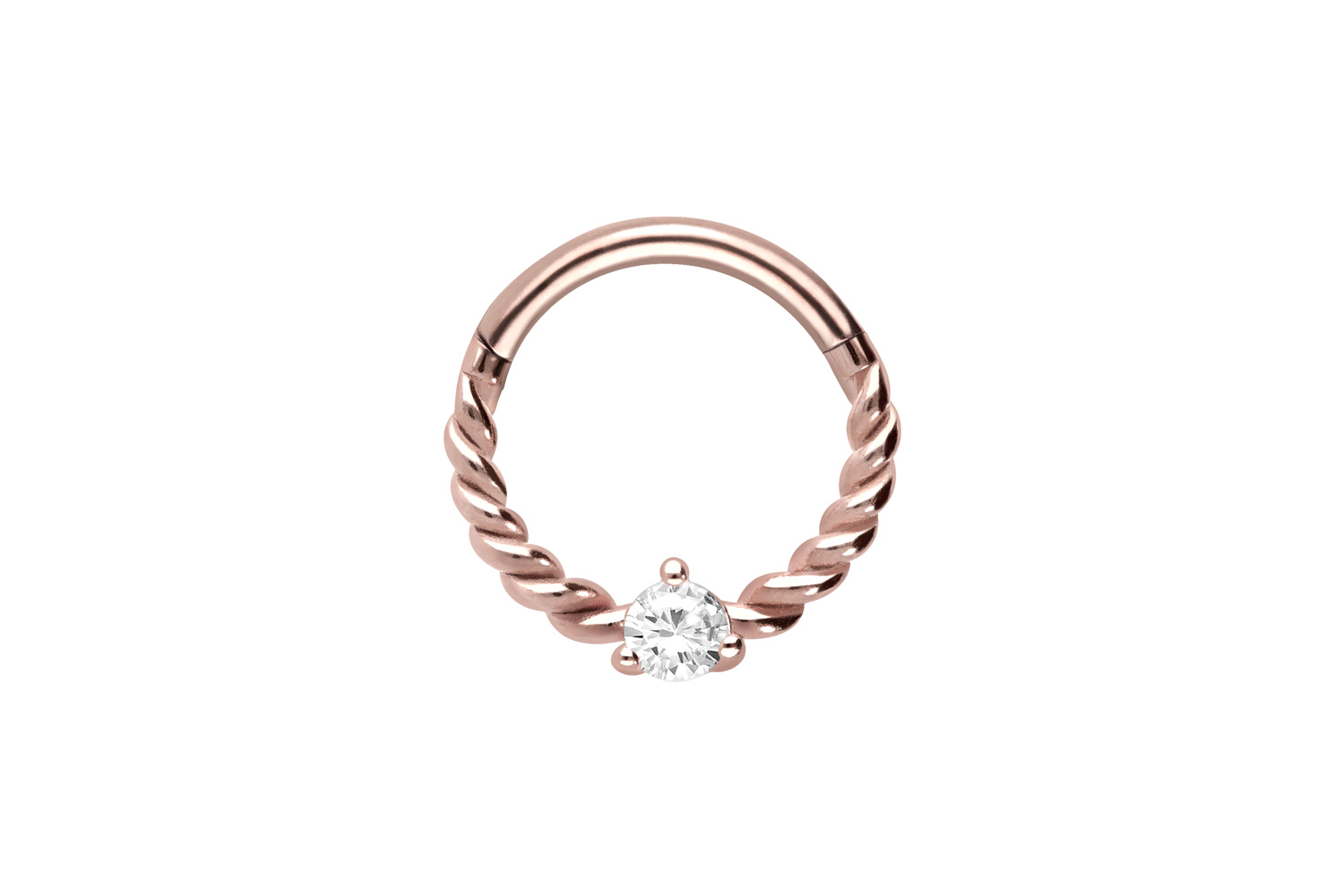 Chirurgenstahl Segmentring Clicker KRISTALL + GEDREHT